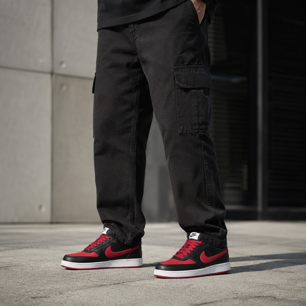 NIKE COURT VISION PRETO VERMELHO ALTA NL