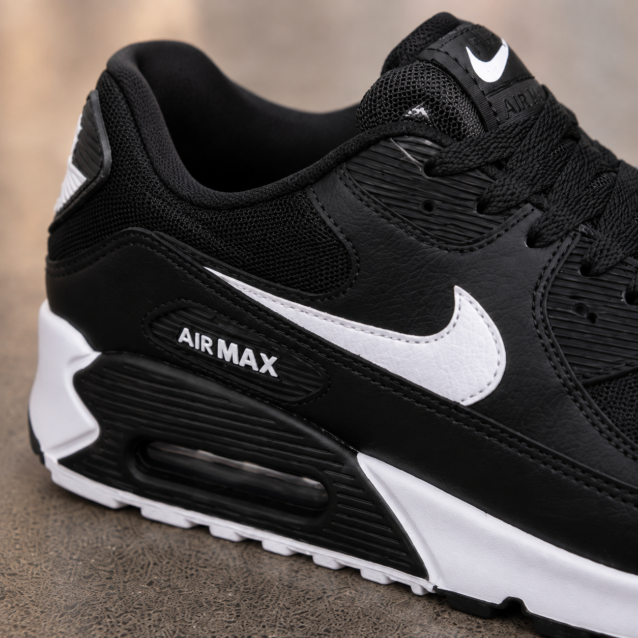 NIKE AIR MAX 90 PRETO BRANCO BAIXA WL