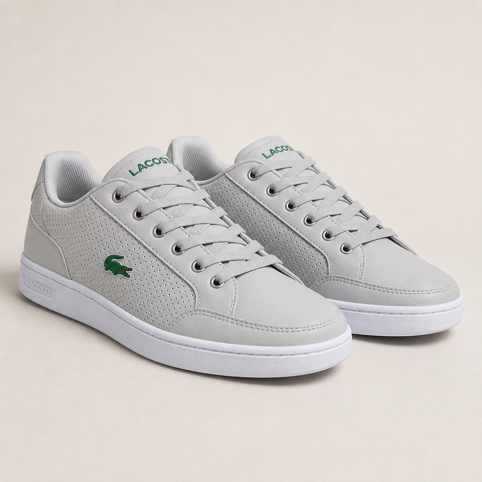 LACOSTE SAPATÊNIS CINZA BRANCO ALTA