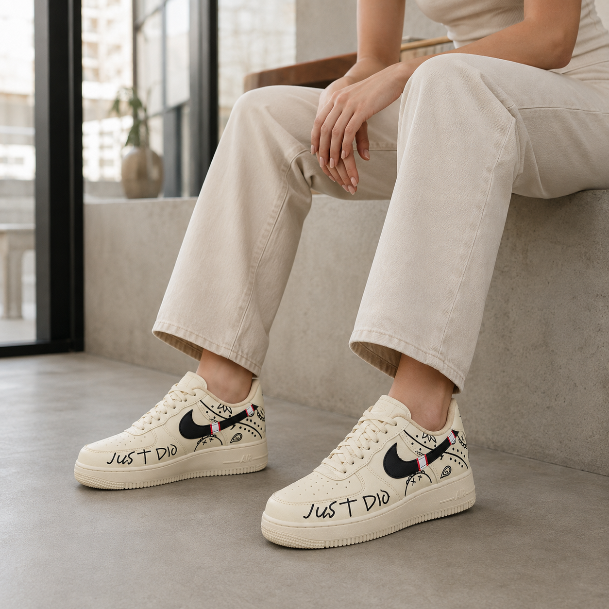 NIKE AIR FORCE JUST BEGE BAIXA SA