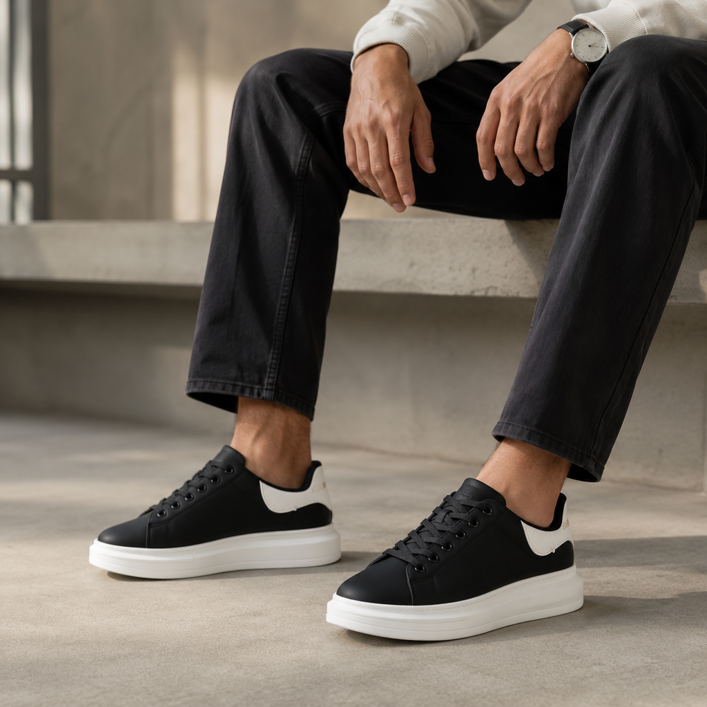 ALEXANDER MCQUEEN PRETO BRANCO ALTA