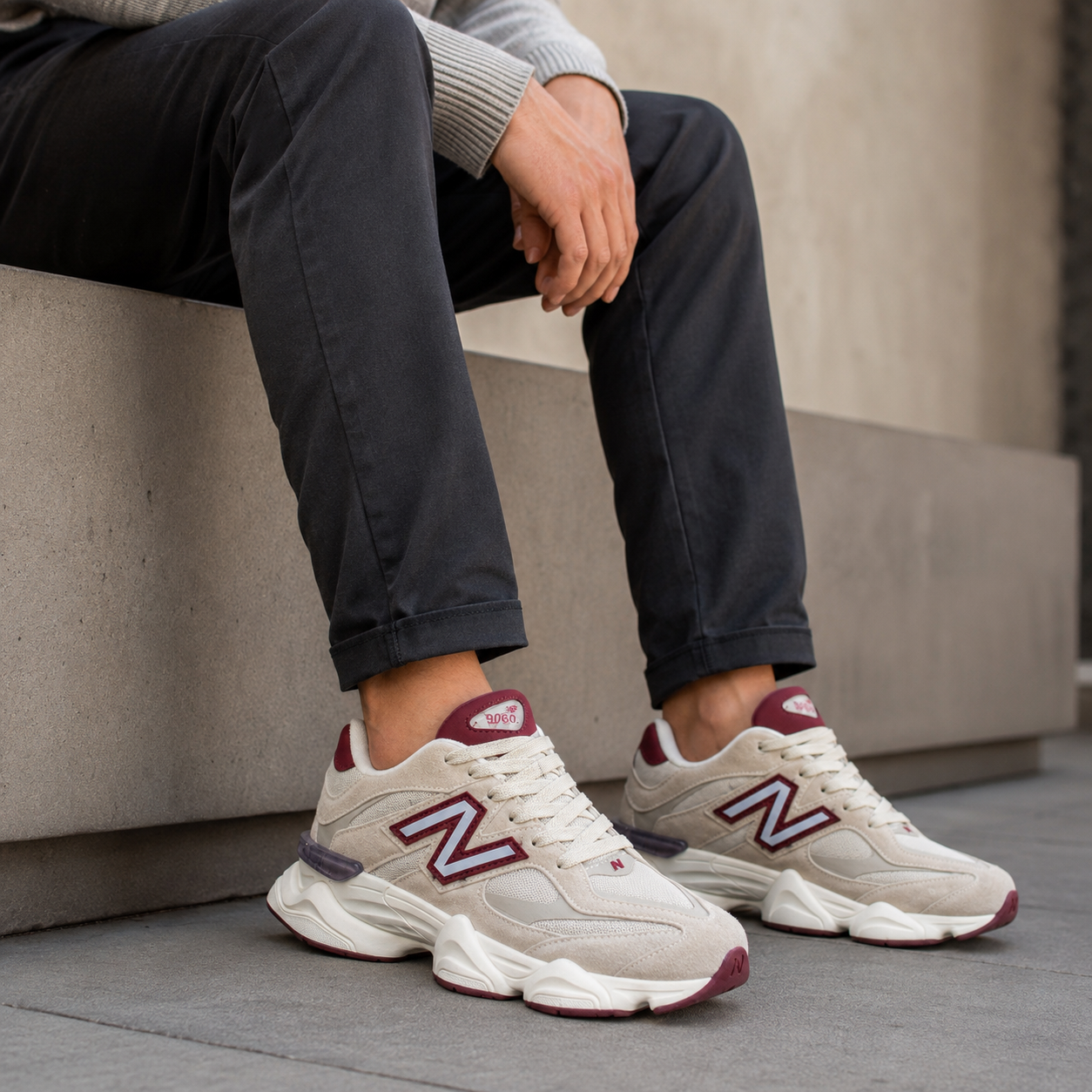 NEW BALANCE 9060 OFF WHITE BORDÔ ALTA DM
