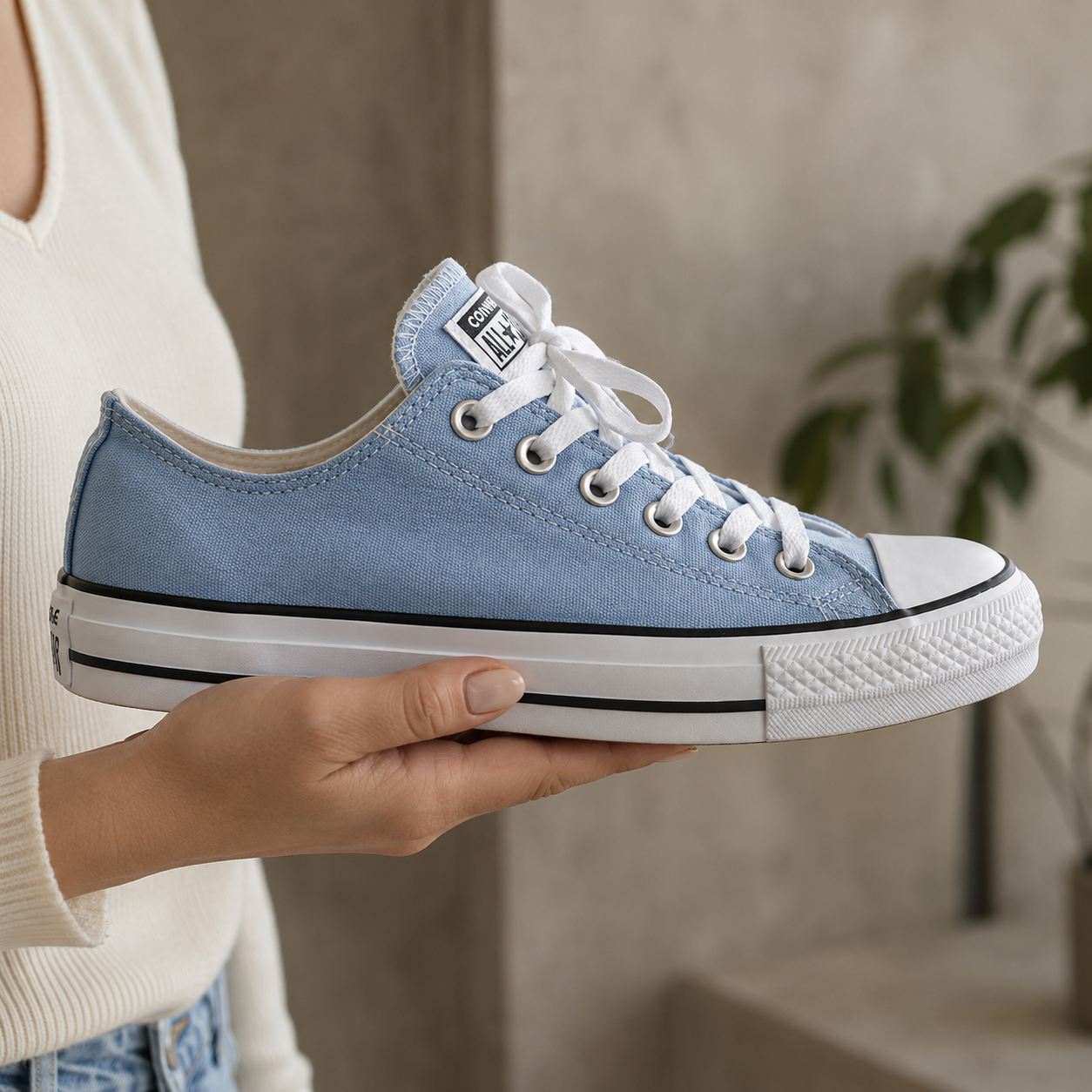 ALL STAR AZULBB COURO BAIXA