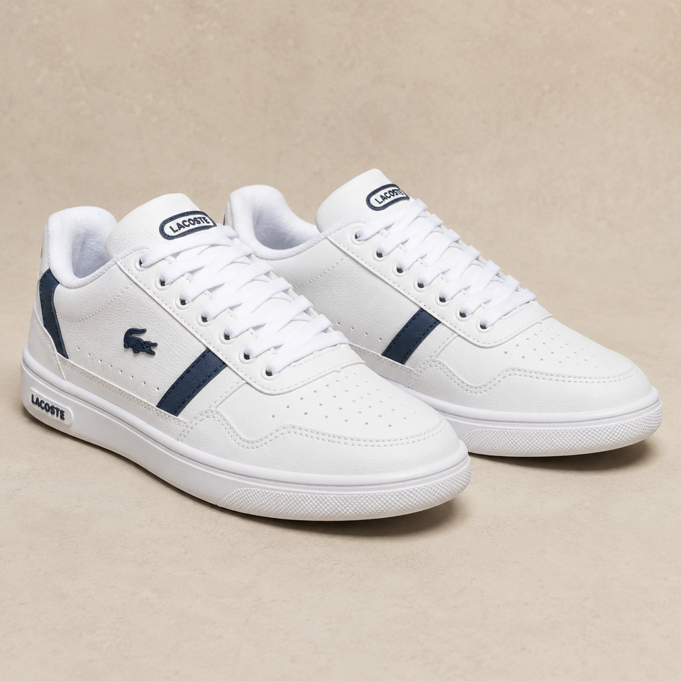 LACOSTE T-CLIP BRANCO AZUL ALTA