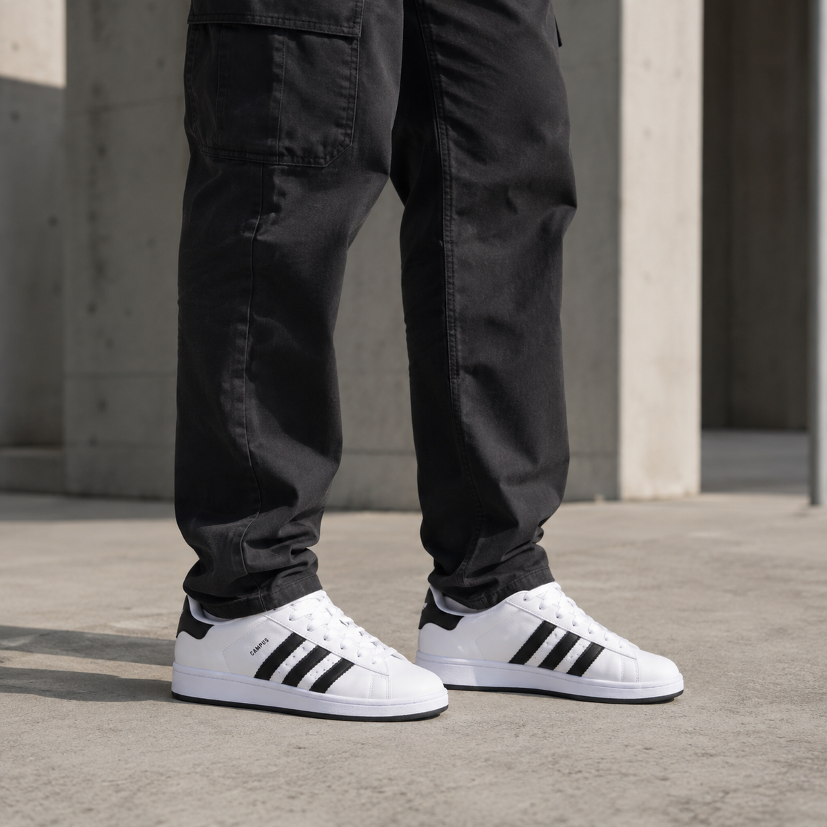 ADIDAS CAMPUS BRANCO PRETO GRADE 20