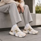 NEW BALANCE 9060 OFF WHITE OURO BAIXA