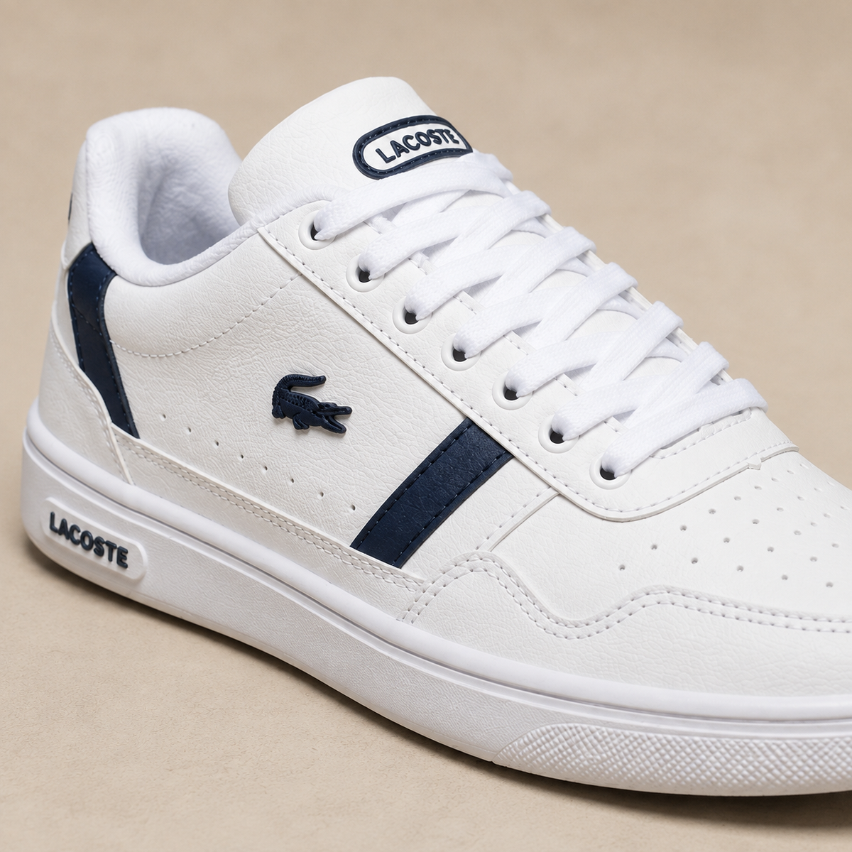 LACOSTE T-CLIP BRANCO AZUL ALTA