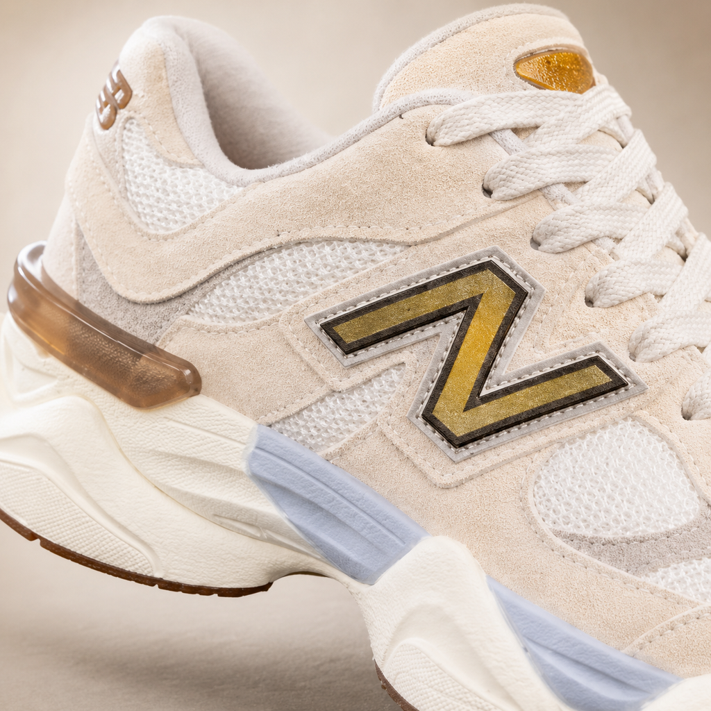 NEW BALANCE 9060 OFF WHITE OURO BAIXA