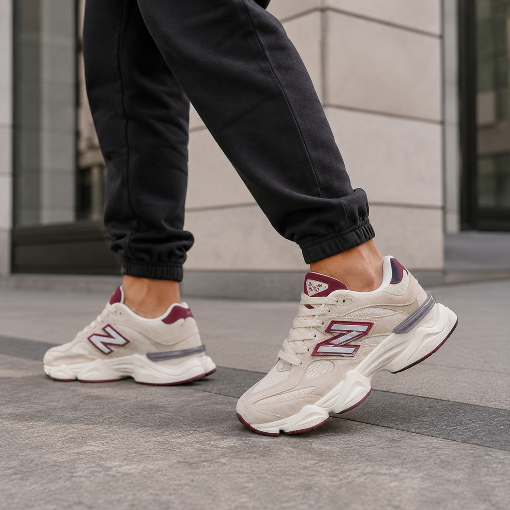 NEW BALANCE 9060 OFF WHITE BORDÔ BAIXA DM