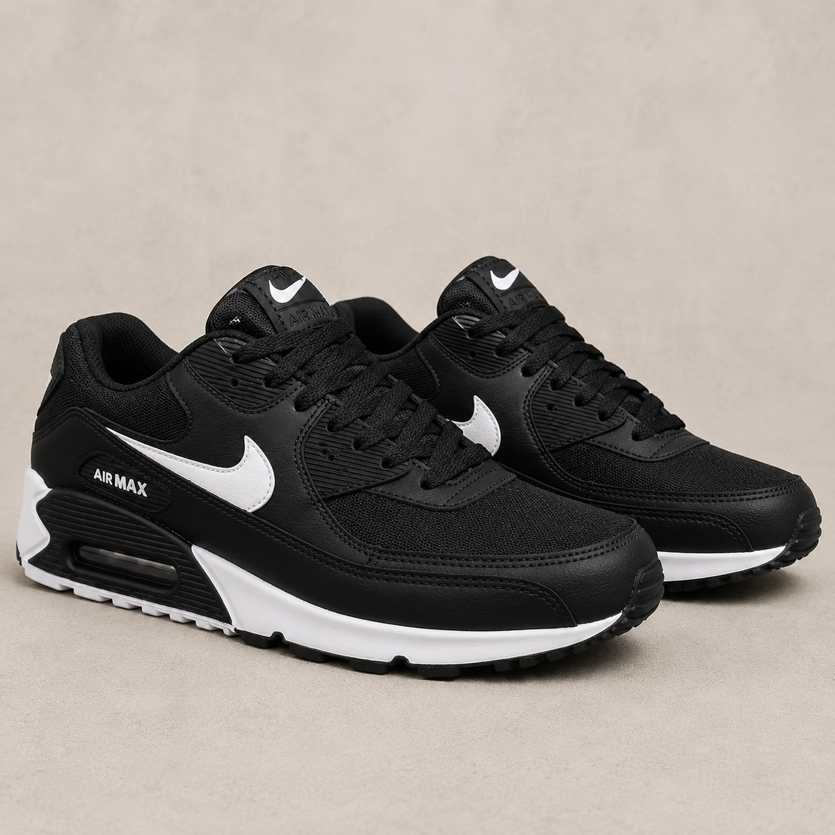 NIKE AIR MAX 90 PRETO BRANCO BAIXA WL