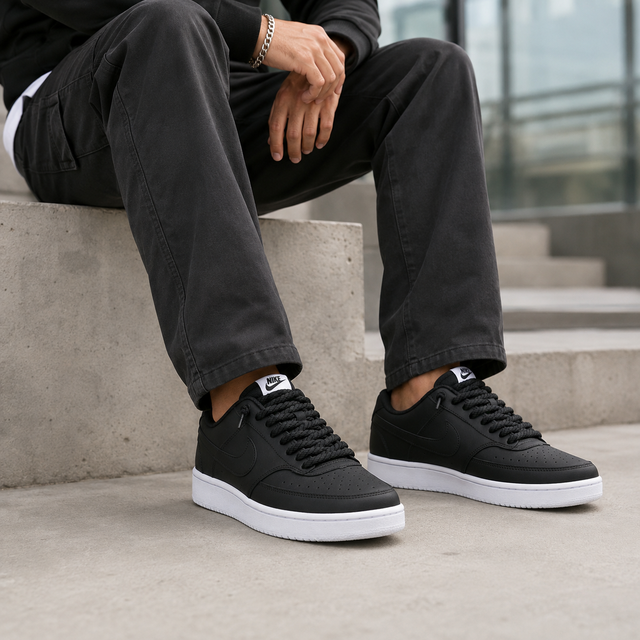 NIKE COURT VISION PRETO NOBUCK ALTA NL