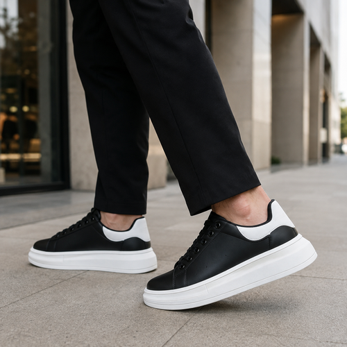 ALEXANDER MCQUEEN PRETO BRANCO ALTA