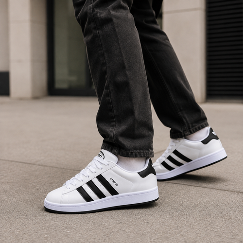 ADIDAS CAMPUS BRANCO PRETO GRADE 20