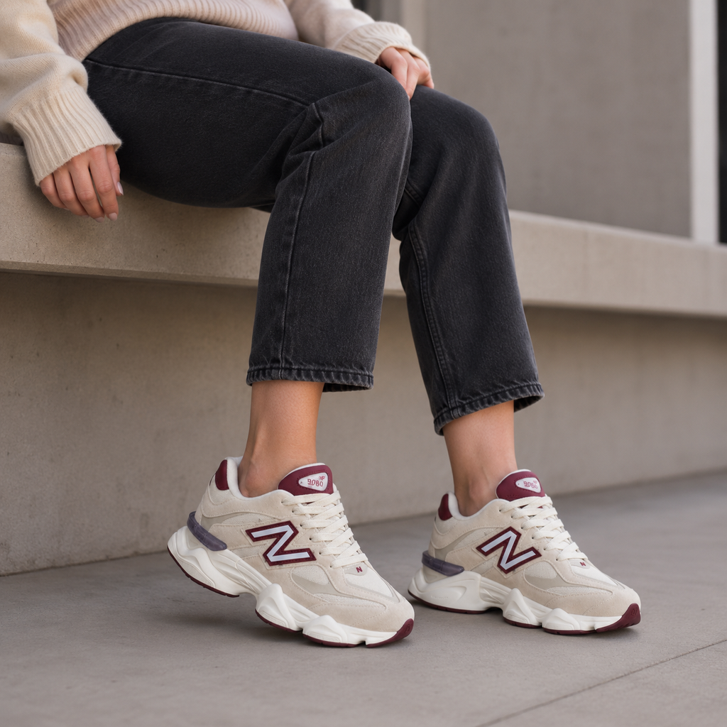 NEW BALANCE 9060 OFF WHITE BORDÔ BAIXA DM