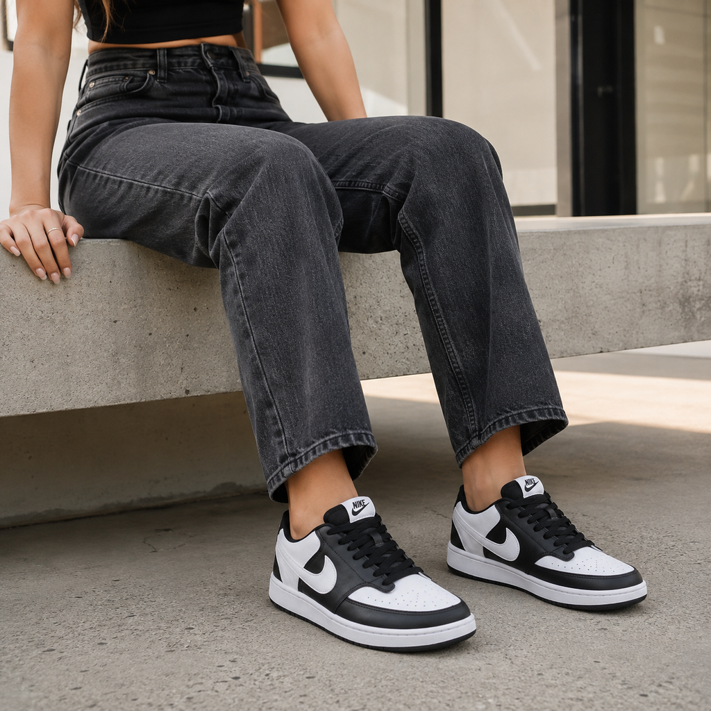 NIKE COURT VISION BRANCO PRETO BAIXA NL