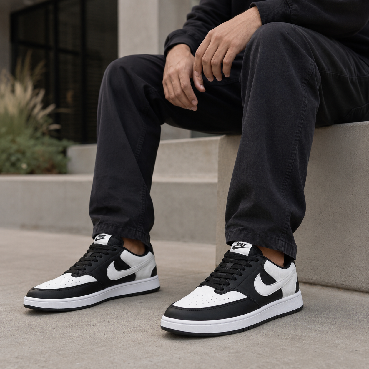 NIKE COURT VISION BRANCO PRETO ALTA NL
