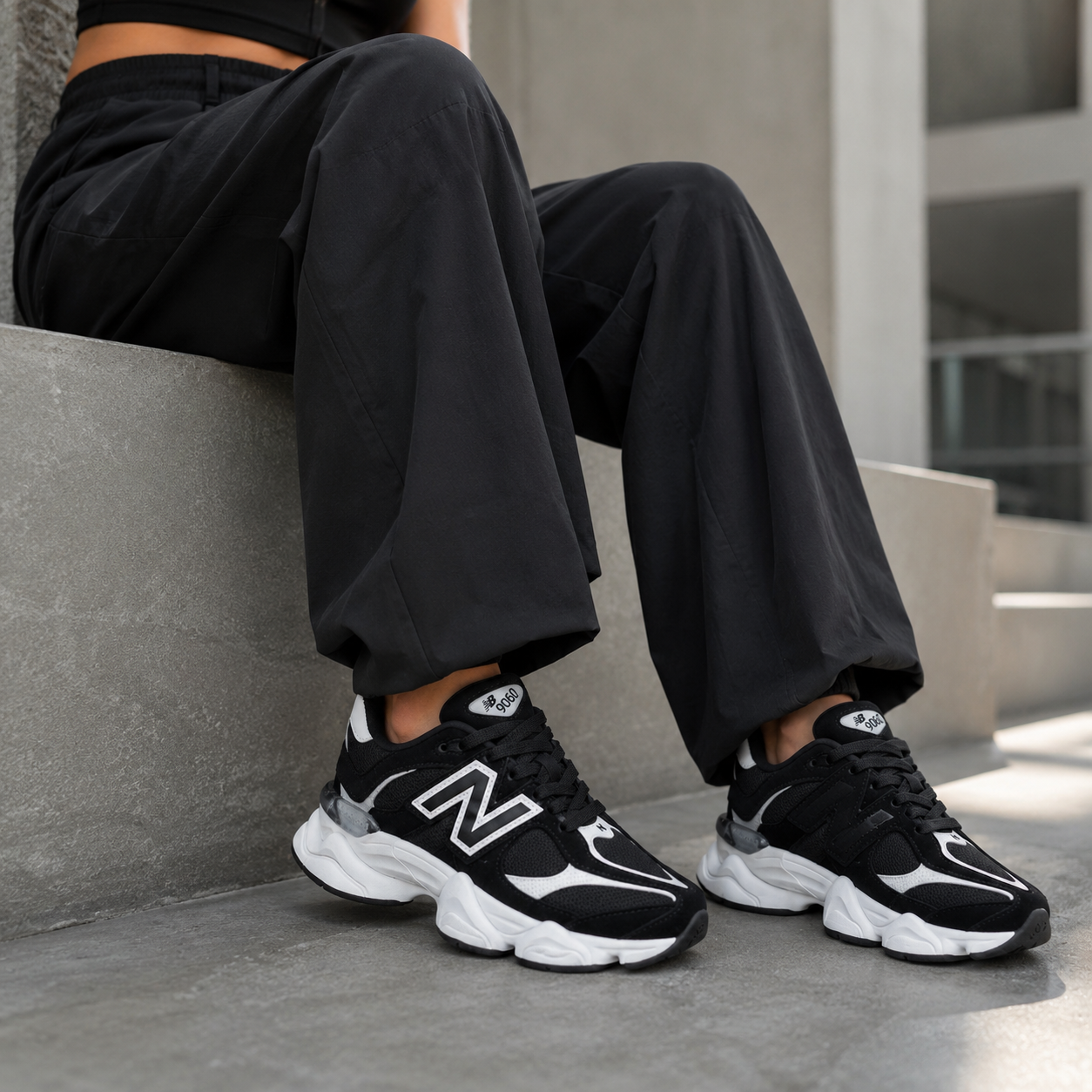 NEW BALANCE 9060 PRETO BRANCO BAIXA RB