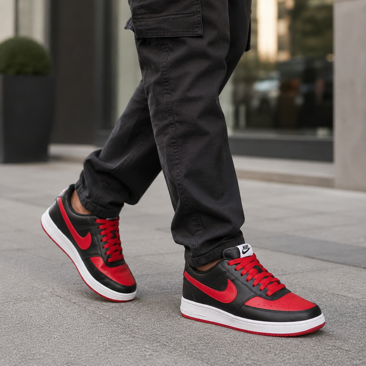 NIKE COURT VISION PRETO VERMELHO ALTA NL