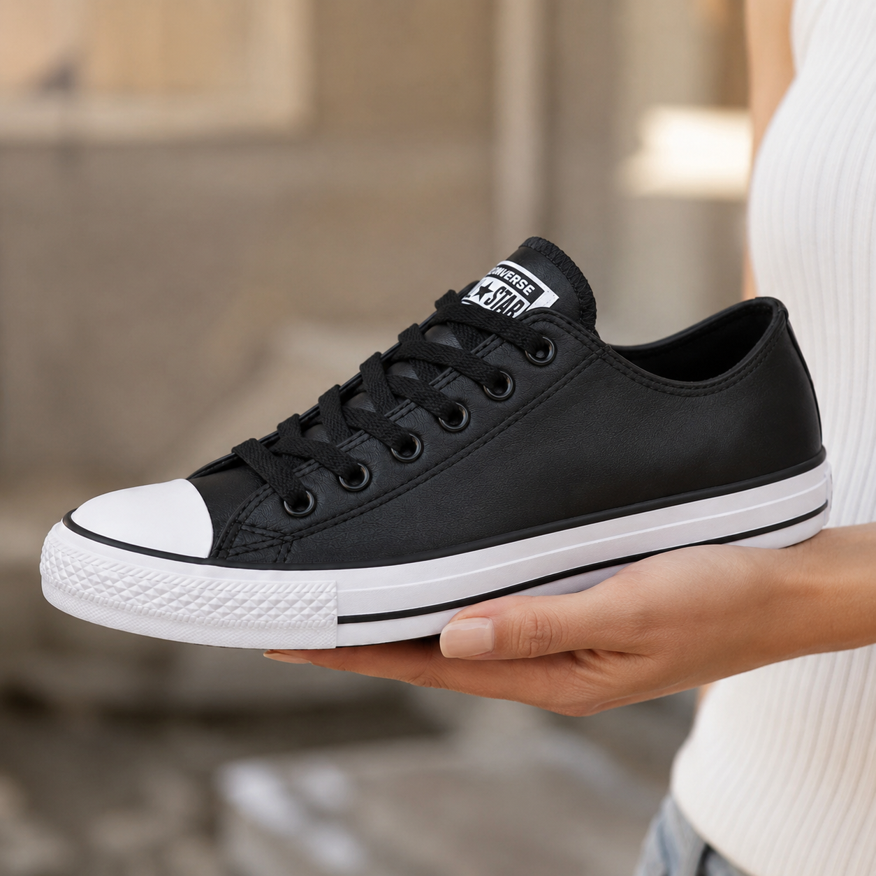 ALL STAR VULCANIZADO PRETO SINTÉTICO BAIXA