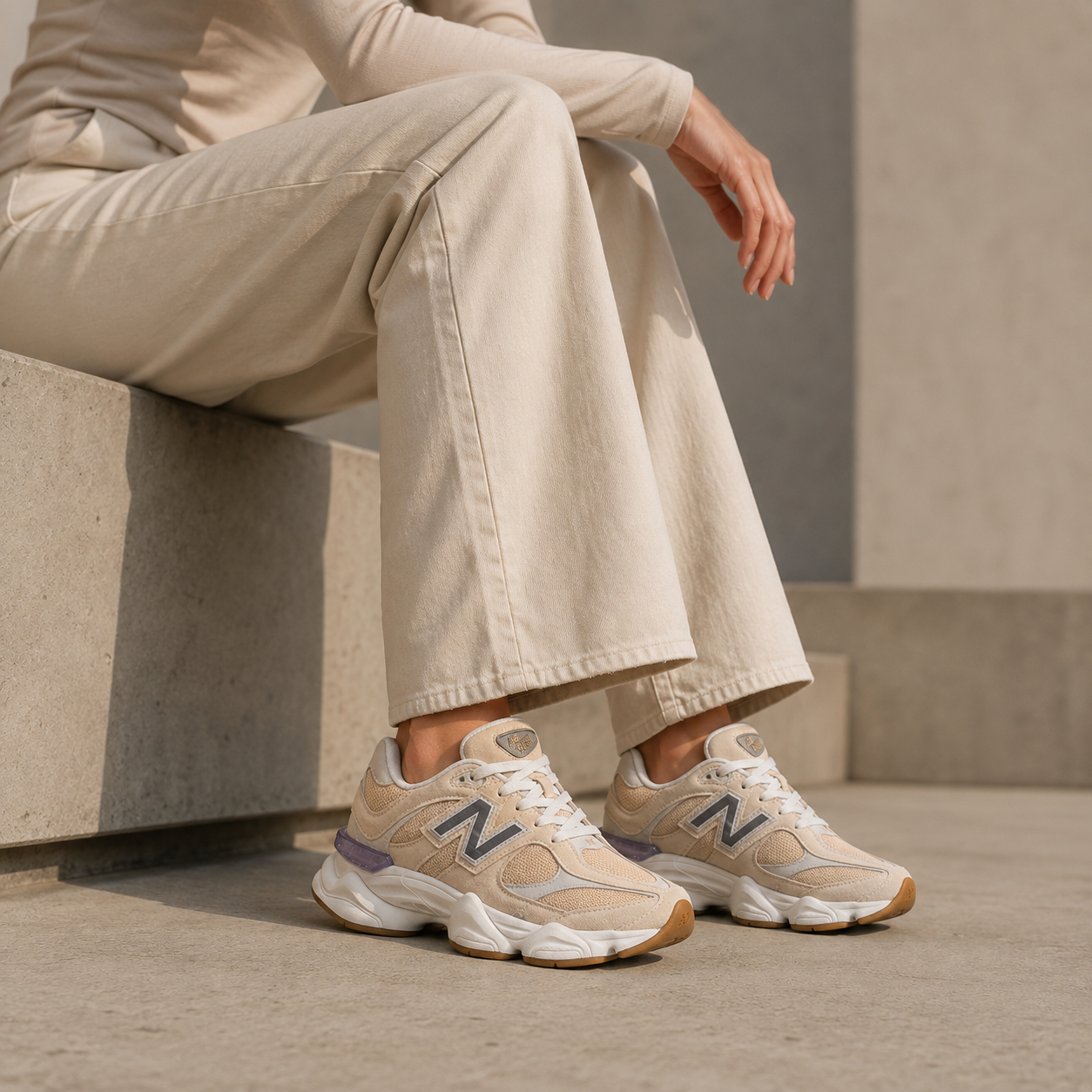 NEW BALANCE 9060 CREME CINZA BAIXA RB